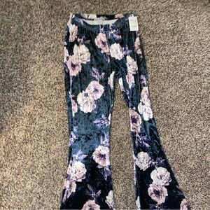 Floral Velvet Bell Bottoms